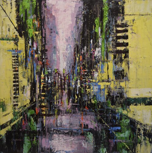Yellow City de David Tycho, Pintura a la venta en Singulart