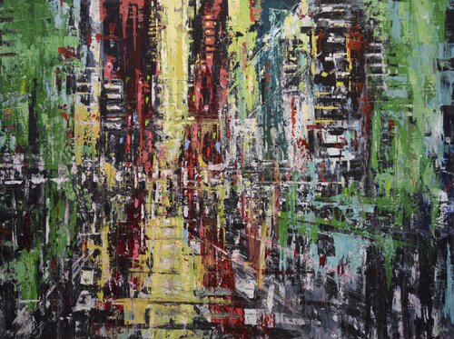 City in Green and Red von David Tycho, Malerei kaufen auf Singulart