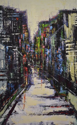 Street with No Name par David Tycho, Peinture en vente sur Singulart