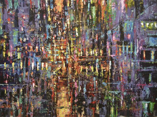City in the Key of Purple No. 2 van David Tycho, Schilderij te koop op Singulart