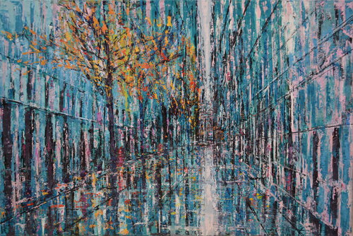 Blue Avenue van David Tycho, Schilderij te koop op Singulart