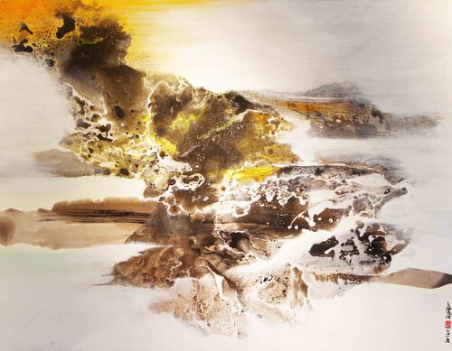 Beyond the Stream 在水一方 van Calvin Chih-Hao Teng, Schilderij te koop op Singulart