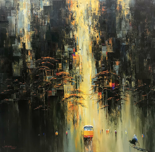 City Dawn di Quan Le, Pittura in vendita su Singulart