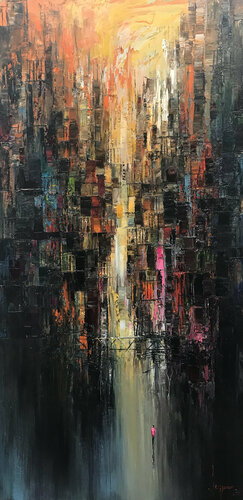 Crying city di Quan Le, Pittura in vendita su Singulart