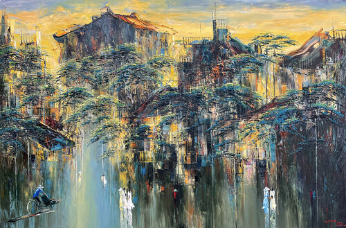 Sunset in the fall wind von Quan Le, Malerei kaufen auf Singulart