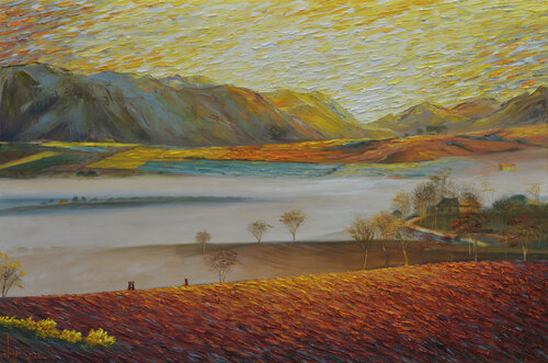 Dawn on the farm de Quan Le, Pintura a la venta en Singulart