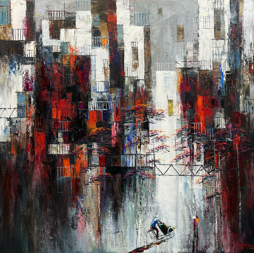 Afternoon across old street von Quan Le, Malerei kaufen auf Singulart