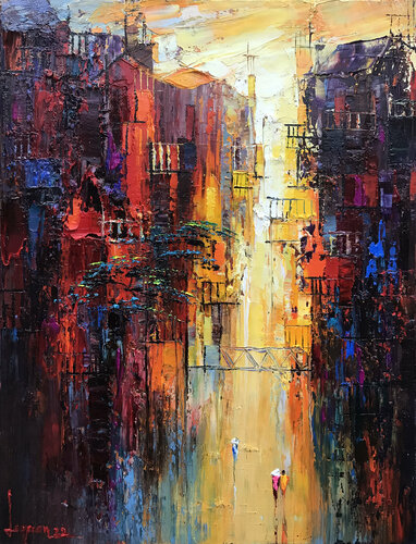 Sunny little street von Quan Le, Malerei kaufen auf Singulart