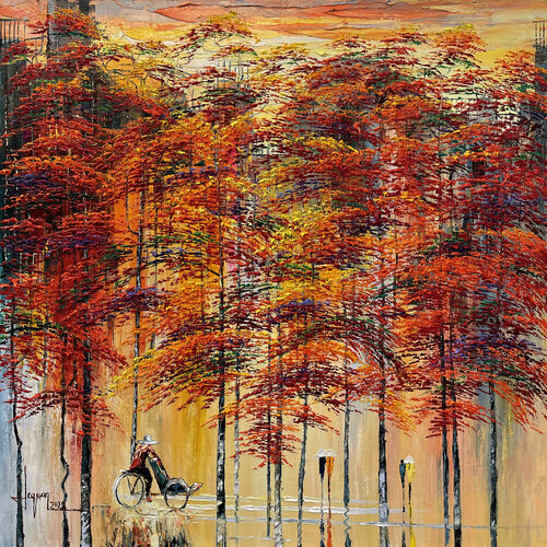 Red flower season von Quan Le, Malerei kaufen auf Singulart