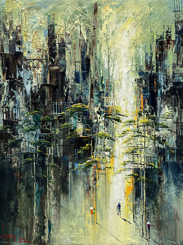Autumn morning dew van Quan Le, Schilderij te koop op Singulart