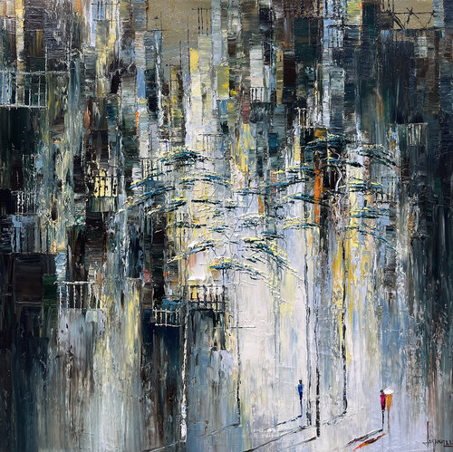 Street far away van Quan Le, Schilderij te koop op Singulart