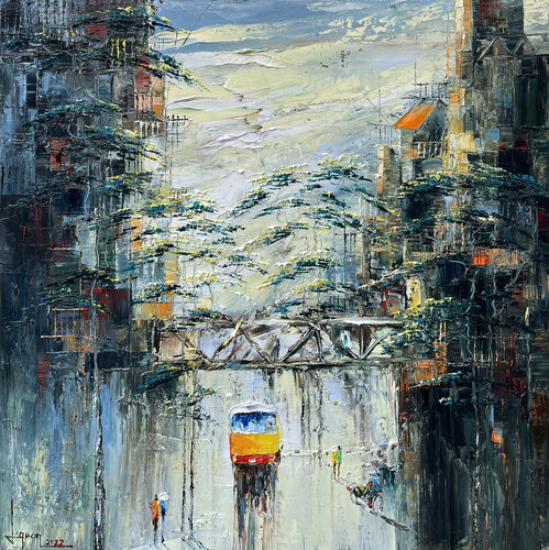 My city di Quan Le, Pittura in vendita su Singulart