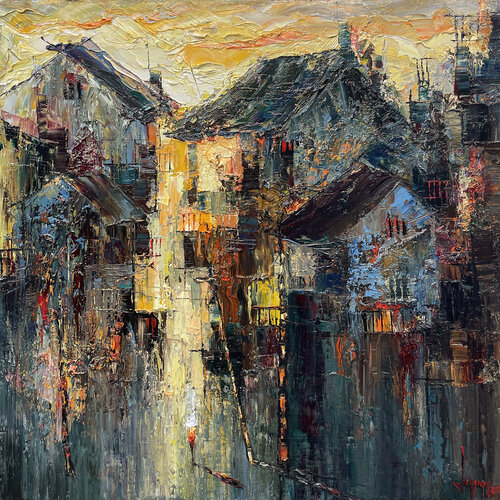 Street crossing season di Quan Le, Pittura in vendita su Singulart