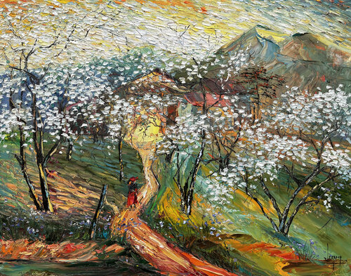 Sunny Spring Pa Phach Village de Quan Le, Pintura a la venta en Singulart
