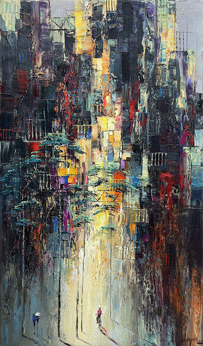 Small alley full of sunshine van Quan Le, Schilderij te koop op Singulart