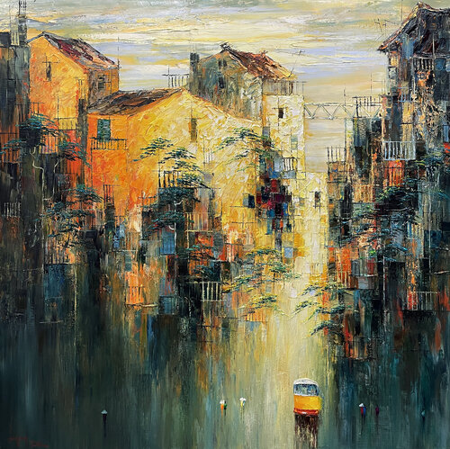 The fall sad moment van Quan Le, Schilderij te koop op Singulart