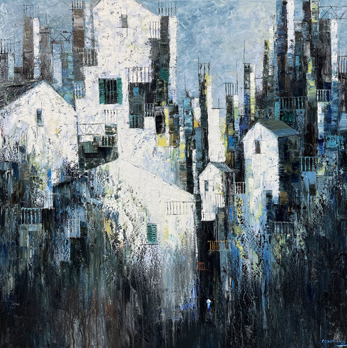 Far away town van Quan Le, Schilderij te koop op Singulart