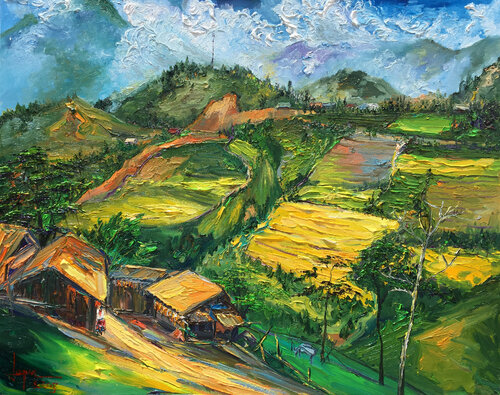 Airport Village - Sin Suoi Ho von Quan Le, Malerei kaufen auf Singulart