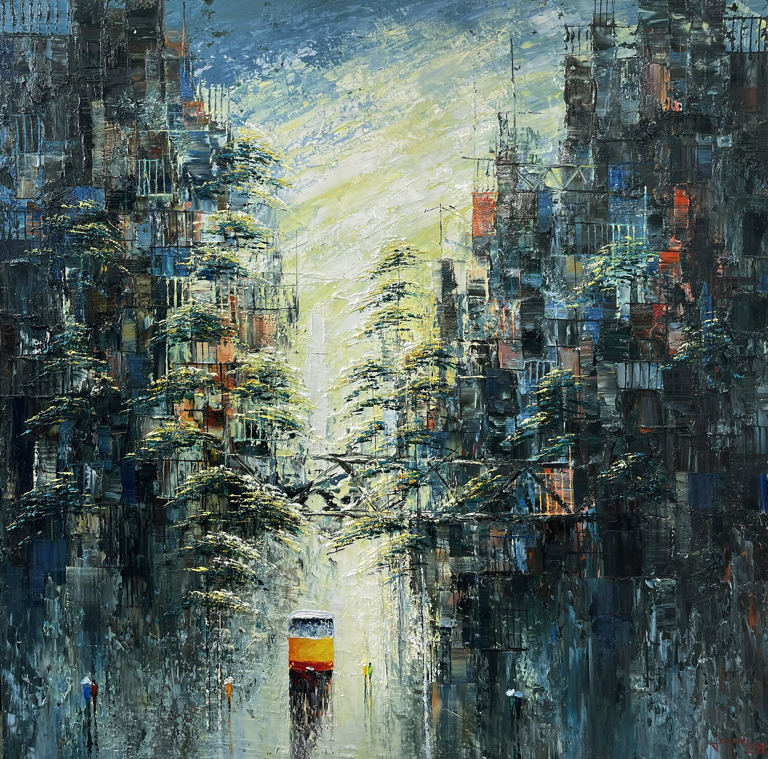 The season passes by the street Quan Le Originalgemälde zu verkaufen