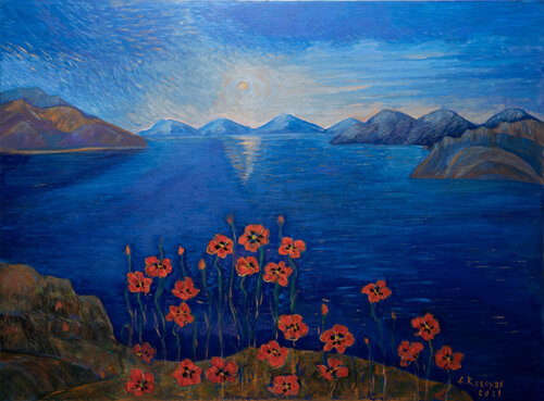 Lake Sevan by Albert Karoyan, 油畫 for Sale on Singulart