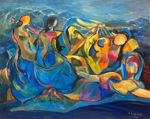 Dancers of the Sea de Albert Karoyan, Pintura a la venta en Singulart