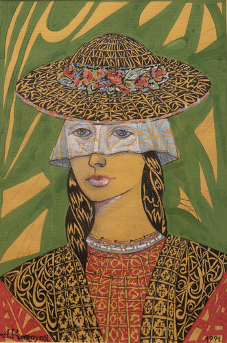 The Girl with Veil van Albert Karoyan, Schilderij te koop op Singulart