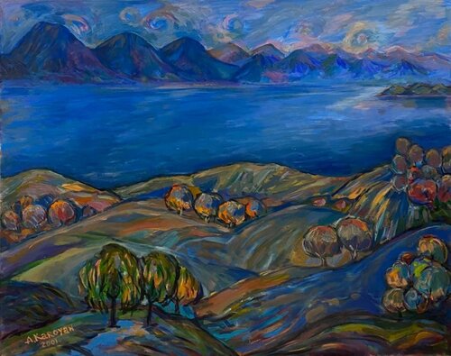 Lake Sevan van Albert Karoyan, Schilderij te koop op Singulart