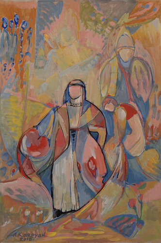 Grandmother in The Garden von Albert Karoyan, Malerei kaufen auf Singulart