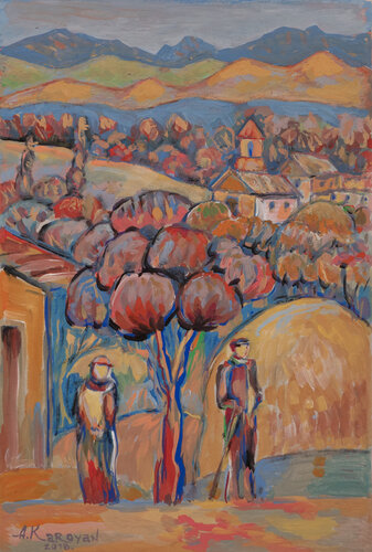 The Village's Guards de Albert Karoyan, Pintura a la venta en Singulart