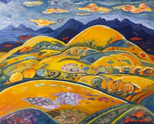 Yellow Mountains van Albert Karoyan, Schilderij te koop op Singulart