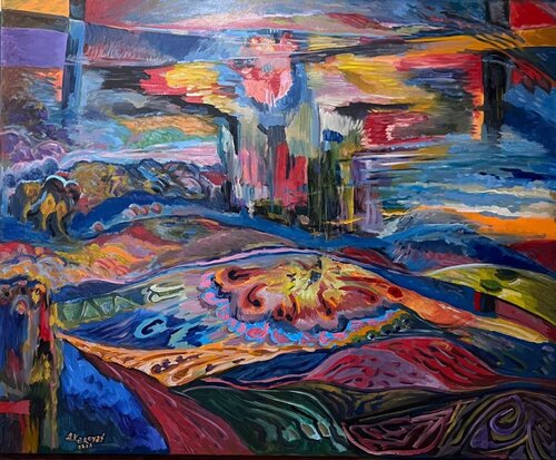 The Pulsing of Heartwaves van Albert Karoyan, Schilderij te koop op Singulart
