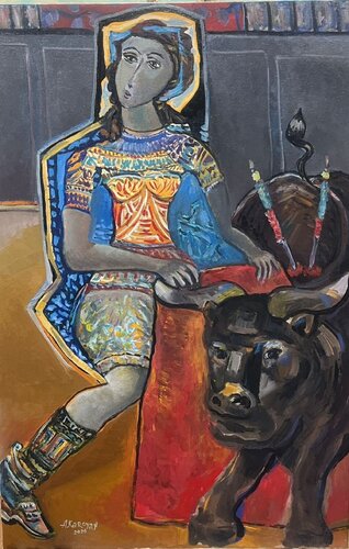 Bullfight by Albert Karoyan, Painting for Sale on Singulart