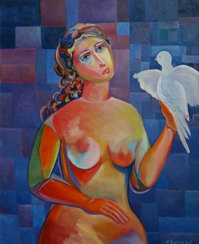The Girl in Love van Albert Karoyan, Schilderij te koop op Singulart