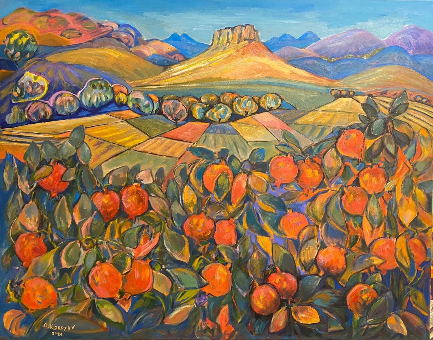 Pomegranate gardens in the mountains Albert Karoyan