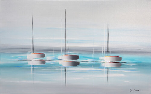 UN VOYAGE EN BLEU TURQUOISE di Eric MUNSCH, Pittura in vendita su Singulart