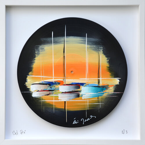 BEL ETE  peinture sur disque vinyle , Oeuvre numerotée , model n° 3 di Eric MUNSCH, Pittura in vendita su Singulart
