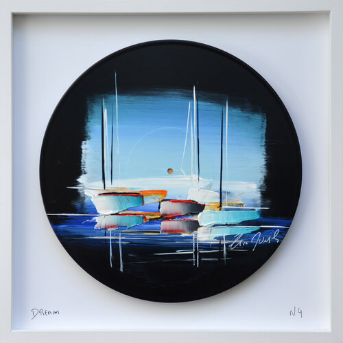 DREAM  peinture sur disque vinyle , Oeuvre numerotée , model n° 4 di Eric MUNSCH, Pittura in vendita su Singulart
