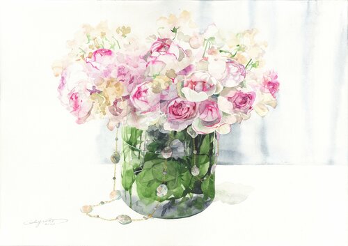 Pink Yves Piaget and Sweet peas Ayako Tsuge