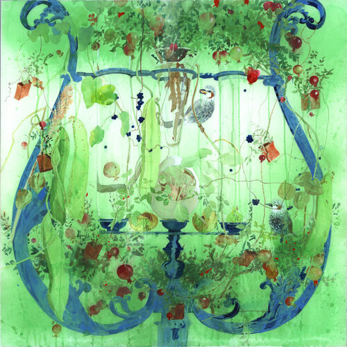Pomegranate and bulbul van Ayako Tsuge, Werk op papier te koop op Singulart