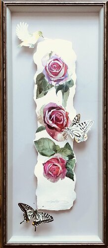 Pitahaya Rose and Swallowtail Butterfly van Ayako Tsuge, Werk op papier te koop op Singulart