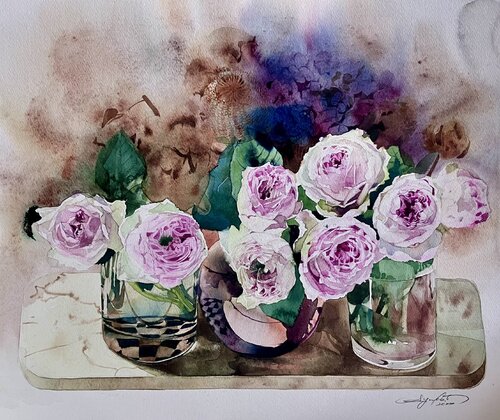 冬の薔薇 di Ayako Tsuge, Opera su carta in vendita su Singulart