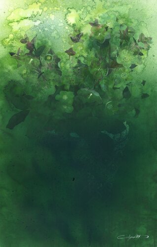 Green mist di Ayako Tsuge, Pittura in vendita su Singulart