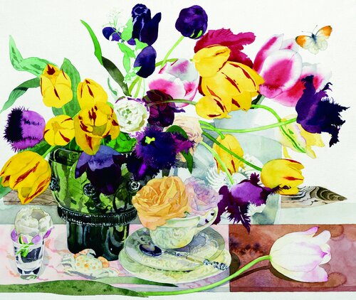Growing Tulips van Ayako Tsuge, Werk op papier te koop op Singulart