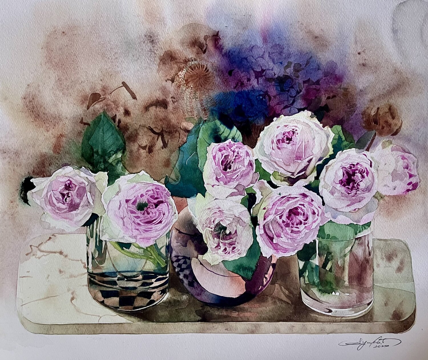 冬の薔薇 Ayako Tsuge Werk auf Papier zu verkaufen