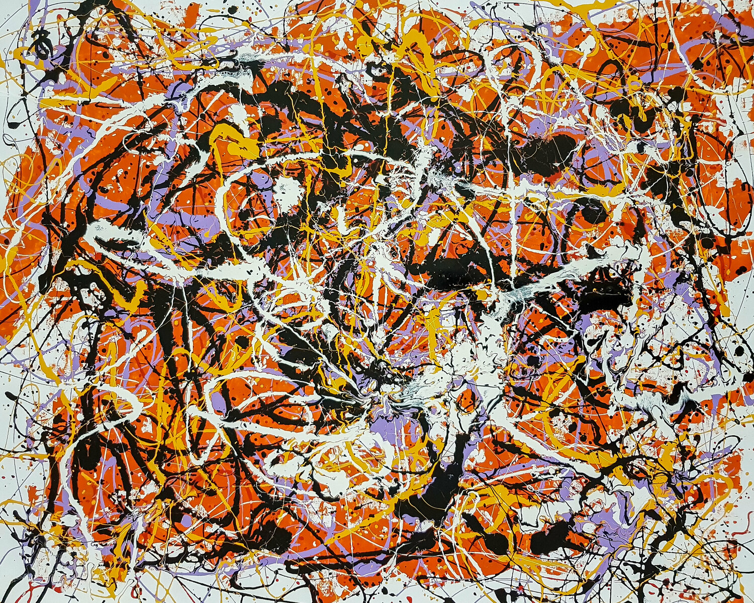 Nuba N-7 / (H)106x(W)130 cm. Jackson Pollock Style Retne Art