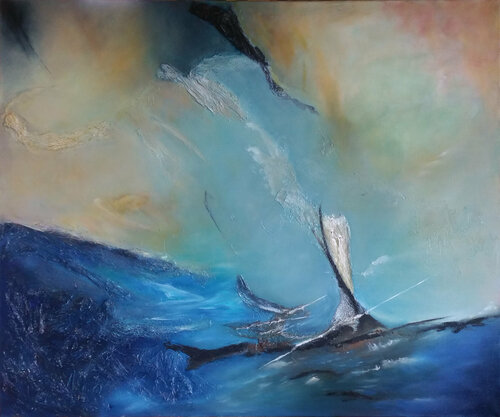 Bleu Outremer di Fabienne Ribeyrolles, Pittura in vendita su Singulart