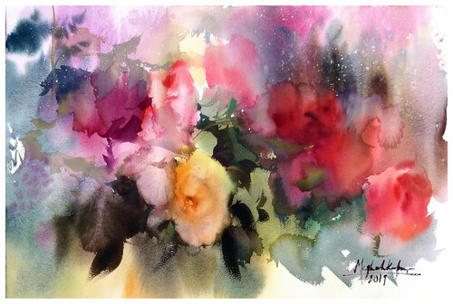 The Blooming wash by Megha Kapoor, Work on Paper for Sale on Singulart