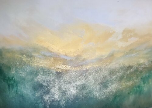 Gold Sunrise in Toscana van Cassia, Schilderij te koop op Singulart