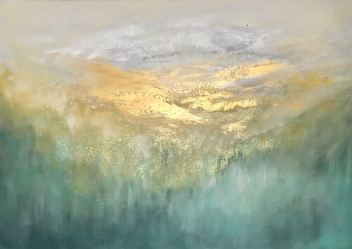 Gold Sunrise in Toscana di Cassia, Pittura in vendita su Singulart