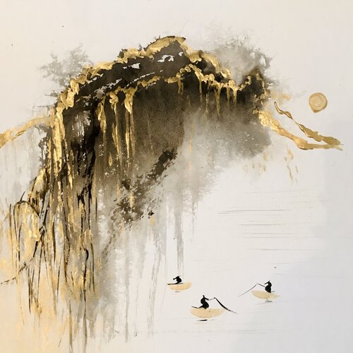 Les trois pêcheurs by Cassia, Work on Paper for Sale on Singulart